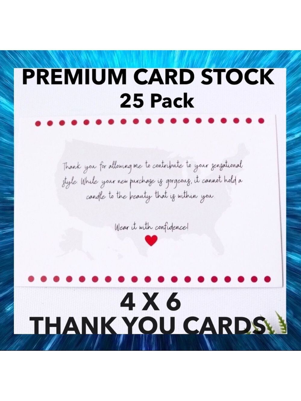 25 4X6 Confidence Thank You Cards PRICE IS FIRM - Picture 3 of 5